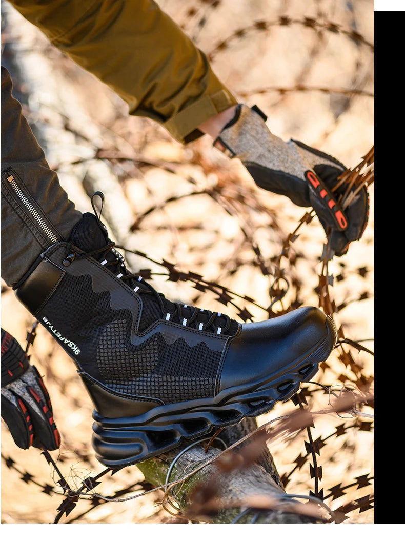 Men's Steel Toe Work Sneakers - Safety Shoes, Puncture-Proof Boots, Indestructible Lightweight Footwear for Security