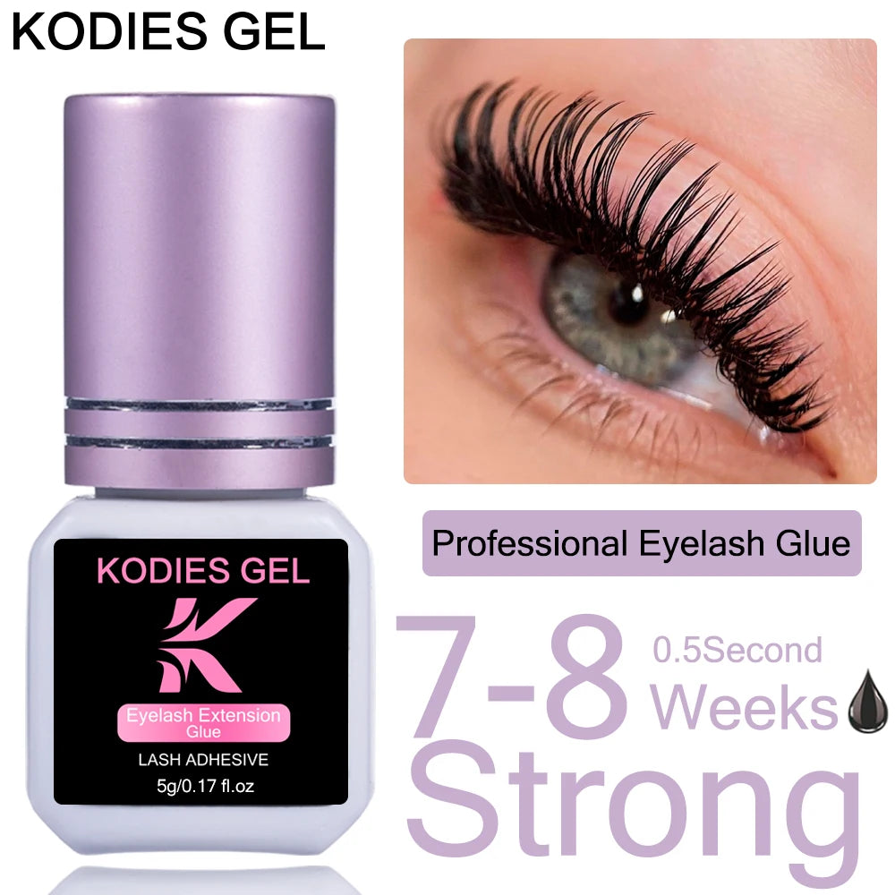 KODIES GEL Extra Strong Eyelash Glue — 5g 0.5s Fast-Dry Waterproof Adhesive for False Eyelash Extensions