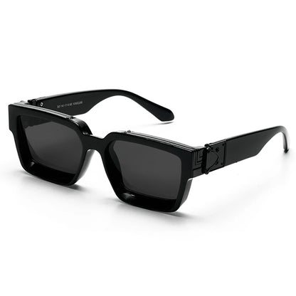 Ruiao Retro Black Millionaire Sunglasses – Luxury Square Designer Shades for Men & Women (2024)