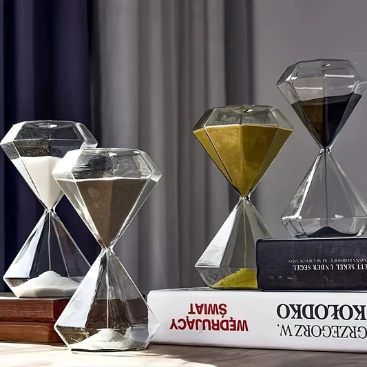 5-Minute Diamond Hourglass Timer - Decorative Sand Timer for Indoor & Outdoor Use