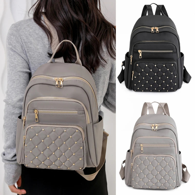 High-Quality Nylon Women's Backpack - Large Capacity, Versatile and Casual Travel Shoulder Bag for Teens