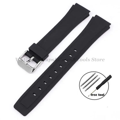 18mm Silicone Watch Strap for Casio F84 F91W - Replacement Band for F105 F108 FA158 F168 AE1200 AE1300 Watches