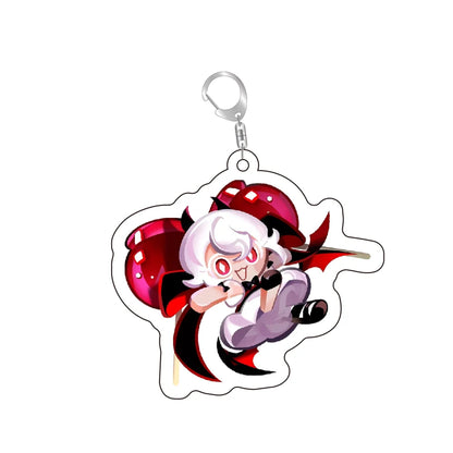 Cookie Chibis Keychain – Shadow, Milk & Pure Vanilla Bag Keyrings for Gamer Fans