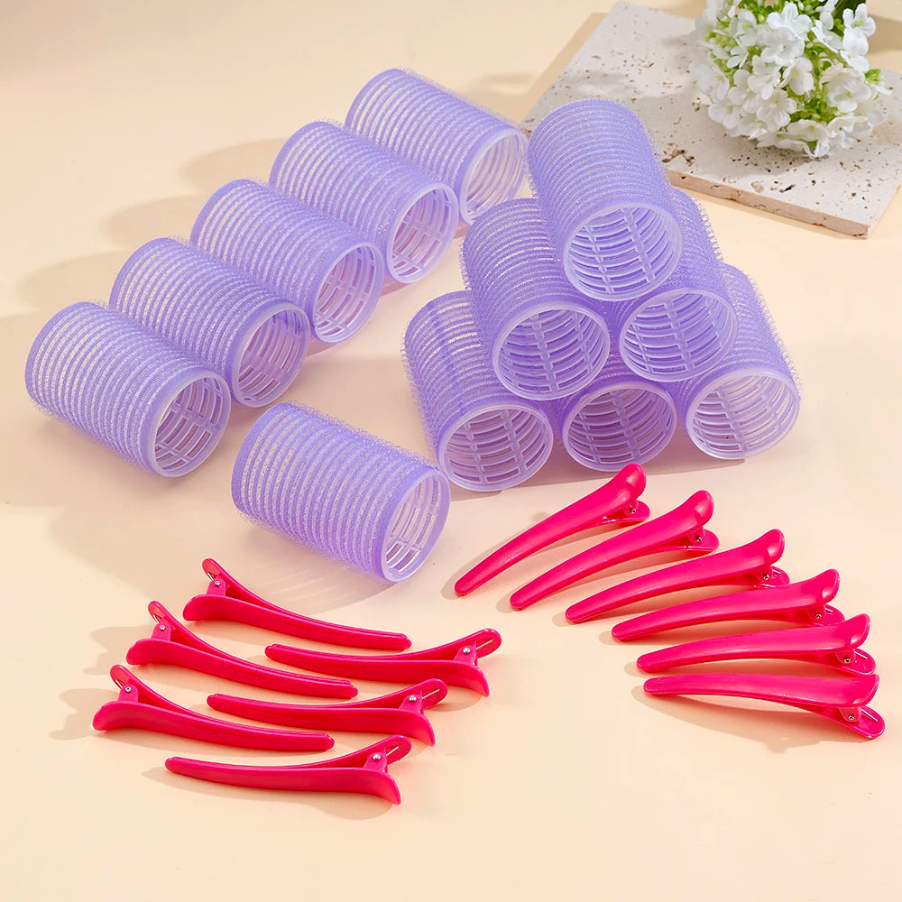 24-Piece Self-Grip Hair Rollers - Heatless Curlers for Volume, Bangs & Easy Styling