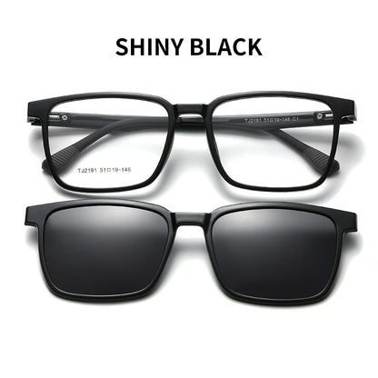 VICKY Flip-Up Magnetic Clip-On Prescription Sunglasses - TR90 Polarized Myopia Glasses Night Vision Reading Eyewear for Men & Women