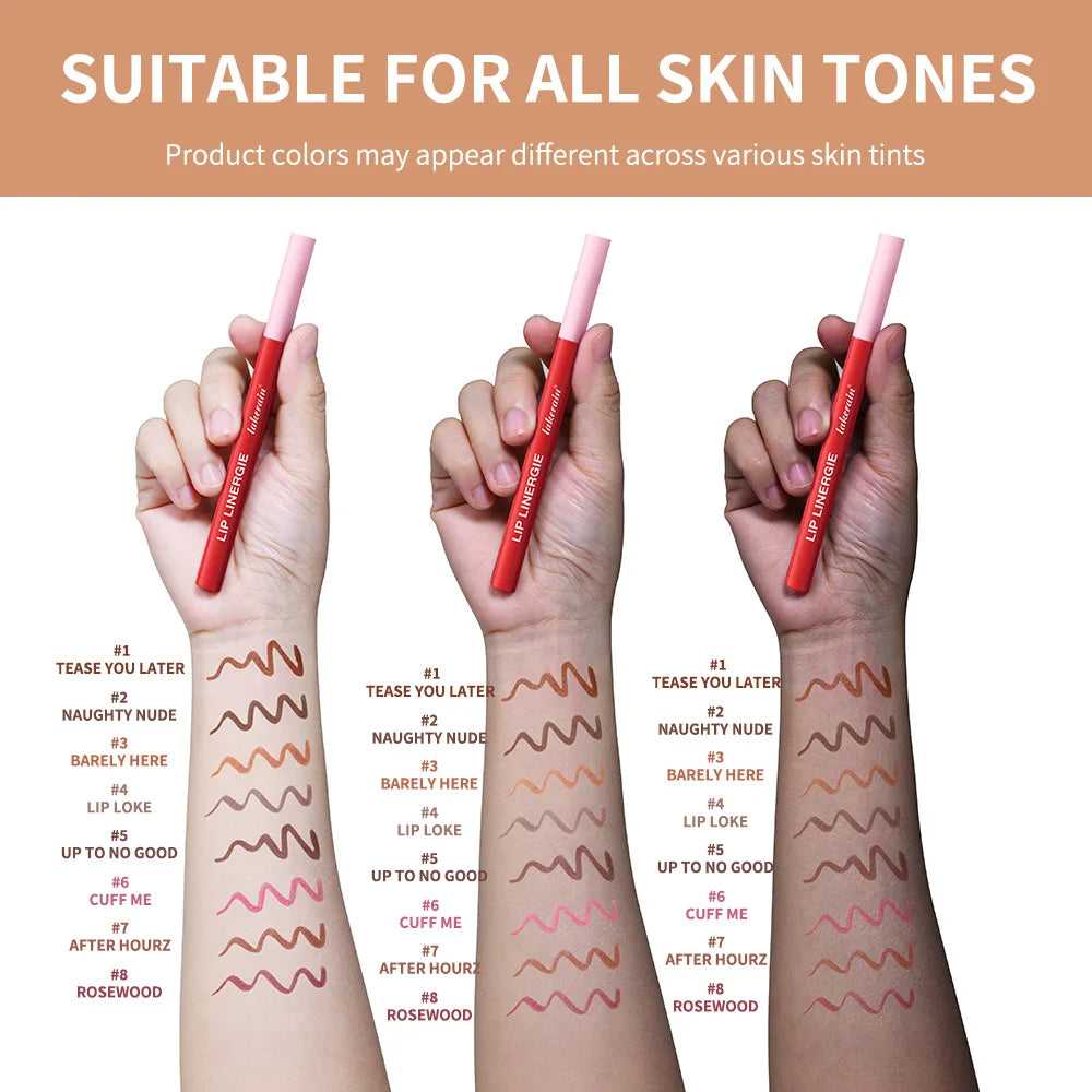 Waterproof Lip Liner Stain - Long-Lasting Transfer-Proof & Smudge-Resistant Lip Color, 8 Shades