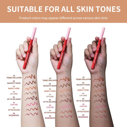 Waterproof Lip Liner Stain - Long-Lasting Transfer-Proof & Smudge-Resistant Lip Color, 8 Shades
