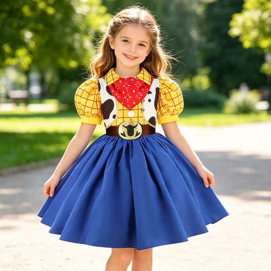Cowgirl Jessie Costume Dress - Toy Story Inspired Princess Outfit for Girls, Christmas & Halloween