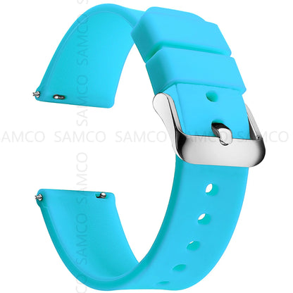 Silicone Quick Release Watch Bands 14–24mm for Samsung Galaxy, Garmin & Huawei - Soft Rubber Replacement Watch Straps