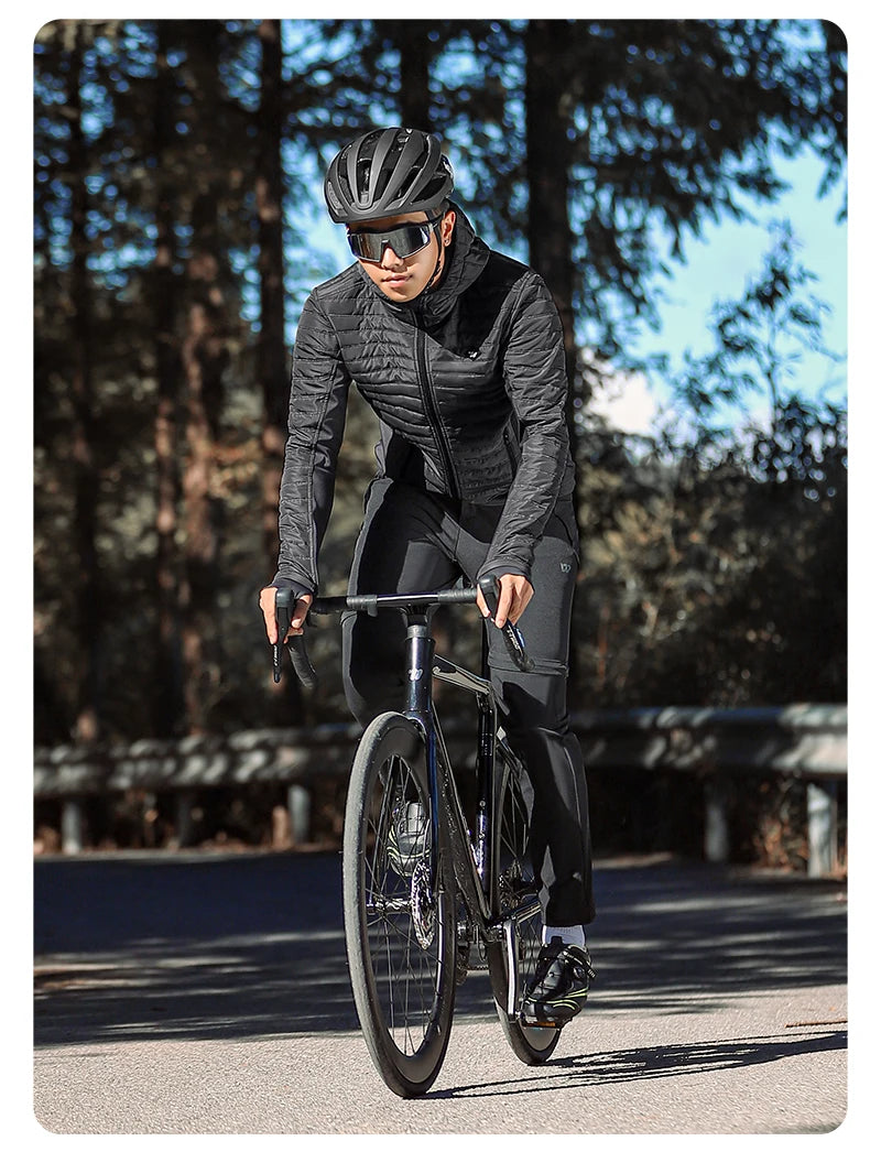 WEST BIKING Men's Winter Cycling Jacket - Thermal Fleece Windbreaker for MTB & Motorcycle, 0℃-15℃