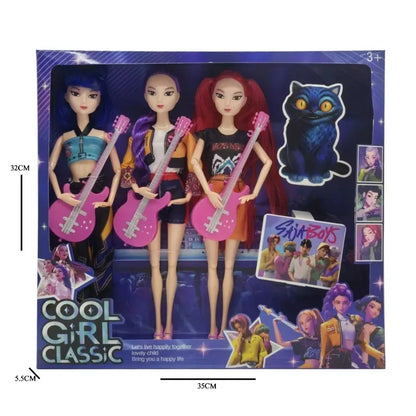 HOT K-Pop Demon Hunters Doll Toys – Rumi, Mira & Zoey Action Figures, Princess Baby Girl Plastic DIY Toy for Girls