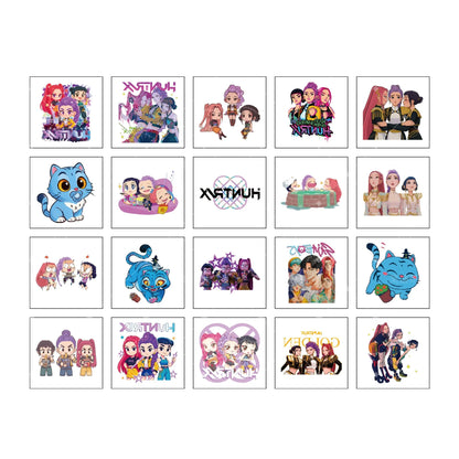 20-25pcs Rumi KPop Demon Hunters Temporary Tattoo Stickers – Cute Cartoon Waterproof Tattoos, Fun Party Gift Ideas