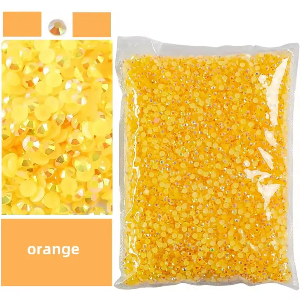 Jelly AB Resin Rhinestones 2-6mm — Non-Hotfix Flat Back Plastic Crystals & Strass Glitters, Large Pack