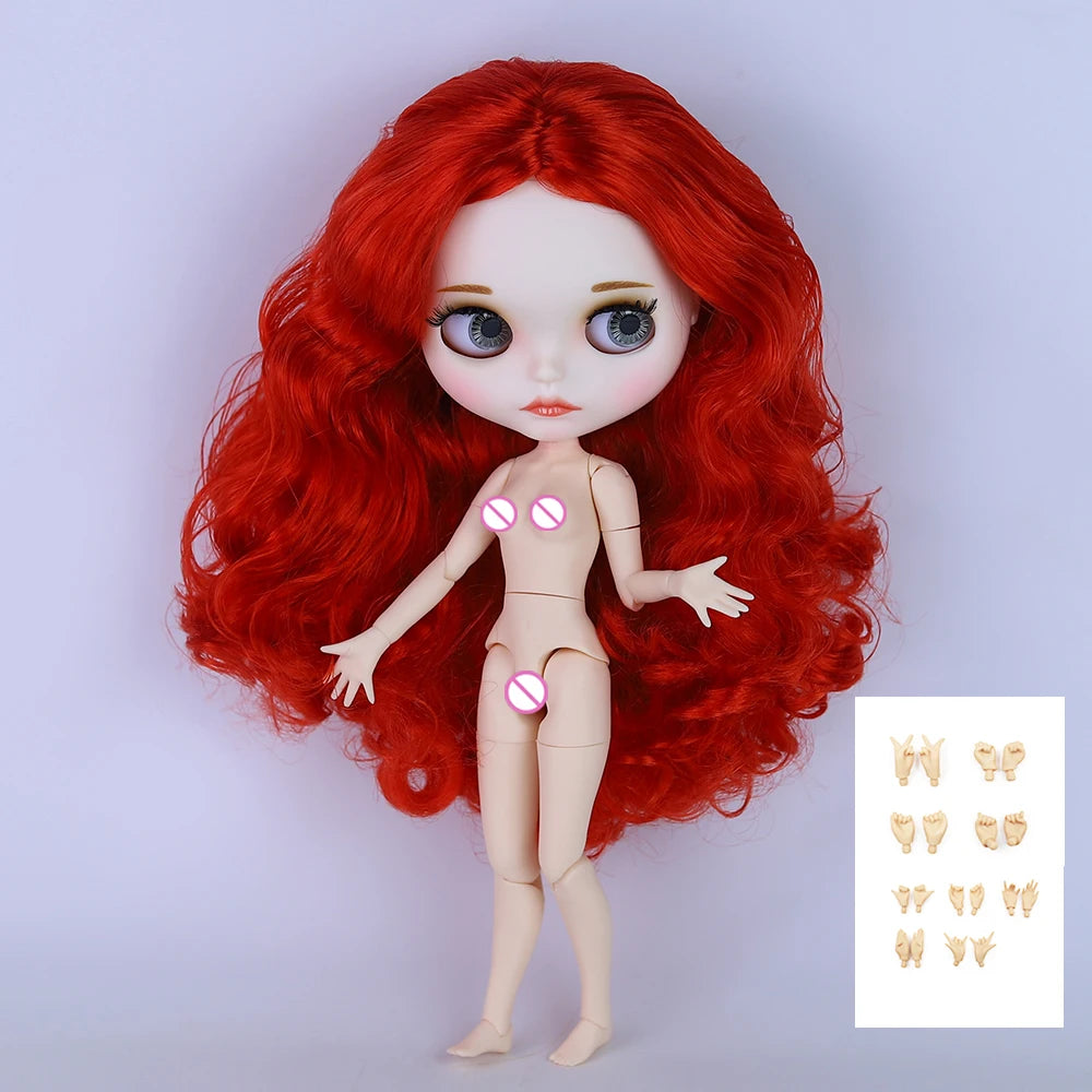 ICY DBS Blyth Doll – 1/6 BJD Customized Nude Joint Body, White Skin Glossy & Matte Face, 30cm Girl Toy Gift