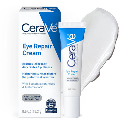 CeraVe Eye Repair Cream - Hyaluronic Acid & Niacinamide Under-Eye Moisturizer for Daily Skincare