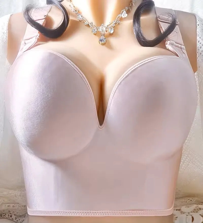 Wireless Push-Up Bra for Women – Full Coverage Adjustable Plus Size Lingerie (38-50 C-E)