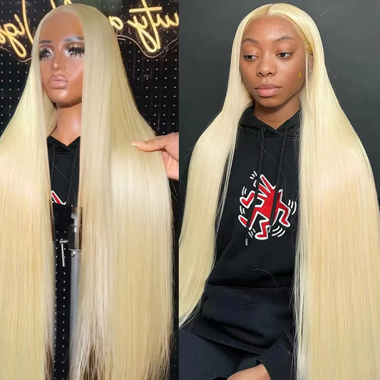 613 Blonde Lace Front Human Hair Wig - HD Transparent 13x4 13x6 Lace Frontal 200% Density Brazilian Straight Wig for Women