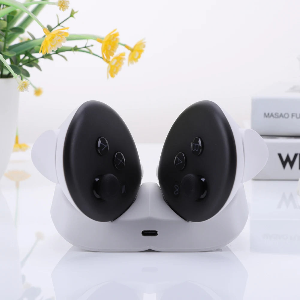 Wireless Charging Dock for Quest 3 Controllers – 2 Rechargeable Batteries for VR Touch Plus Handle, VR Accessories Charger