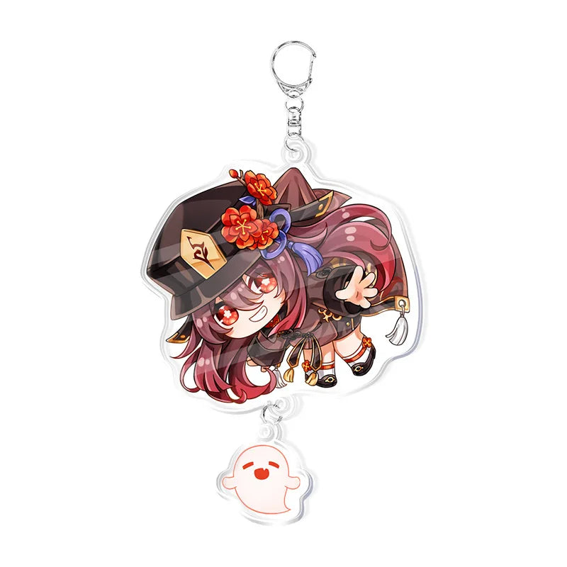 Genshin Impact Keychain – Acrylic Figure & Metal Holder Key Ring for Kids, Girls & Men