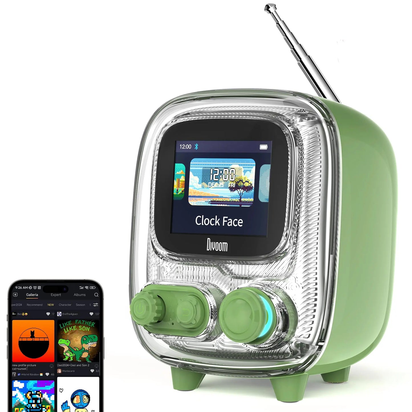 Divoom T-Tiivoo-2 Mini Retro Bluetooth Speaker – Portable Vintage White Noise Sleep Aid with High-Quality Subwoofer