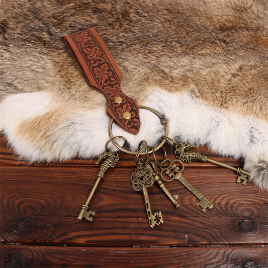 Medieval & Renaissance Cosplay Belts – Retro Metal Rings and Keychain Accessories