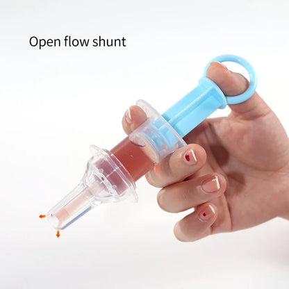 Baby Pacifier Feeder with Liquid Medicine Dispenser - Silicone Needle Design for Safety - Includes 20ml Measuring Cup