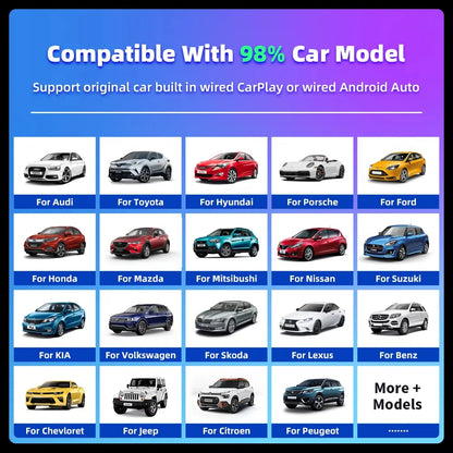 EKIY 2-in-1 AI Smart Box — Wireless CarPlay & Android Auto Adapter with Wired CarPlay for Car Intelligent Systems