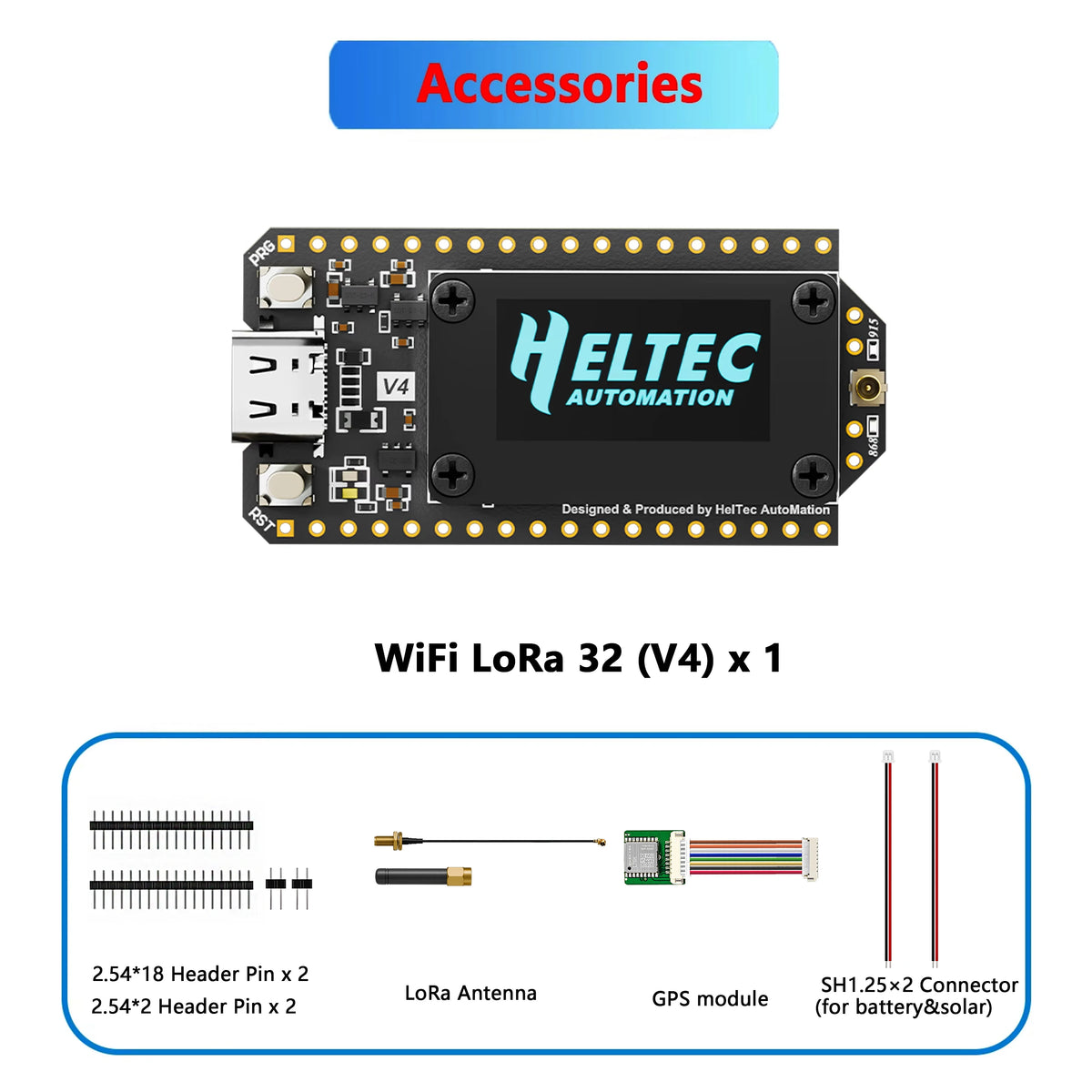 WiFi LoRa 32 V4.3 ESP32-S3 LoRa Node - SX1262 BLE Board with 28dBm Transmission Power, Meshtastic & LoRaWAN Support