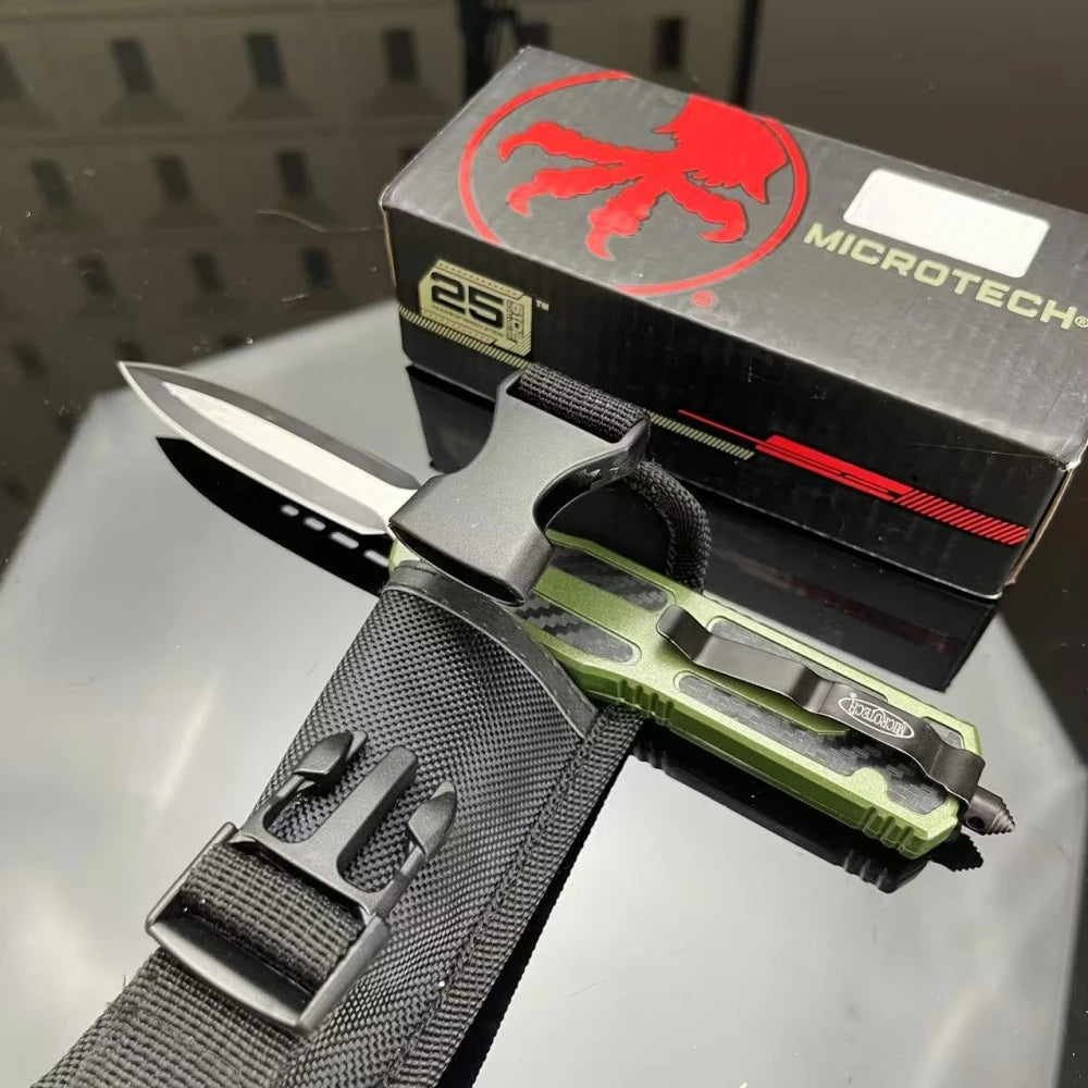 High-End Pocket Folding Knife — Zinc Alloy & Carbon Fiber Handle, Durable 440C Steel EDC for Outdoor Camping