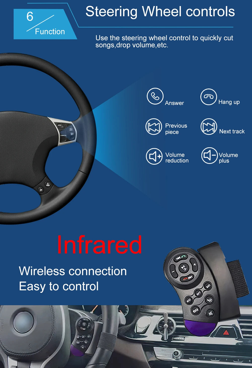 7-Inch HD Touchscreen Car Stereo - 1DIN Multimedia Player with CarPlay, Android Auto & FM Radio