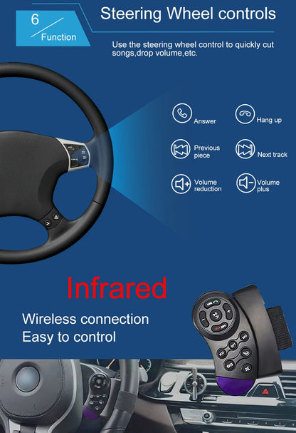 7-Inch HD Touchscreen Car Stereo - 1DIN Multimedia Player with CarPlay, Android Auto & FM Radio