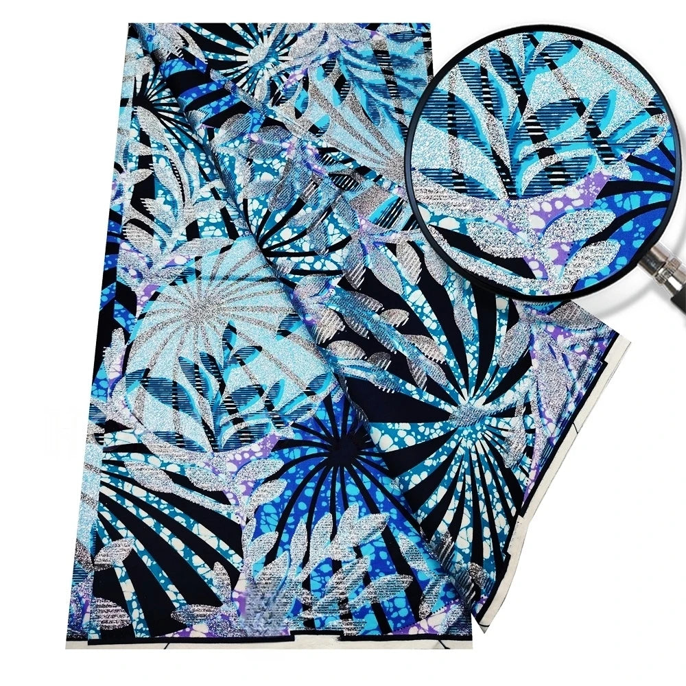 Original African Wax Print Fabric - 6 Yards 100% Cotton Nigerian Ankara Sewing Material for Women’s Dresses
