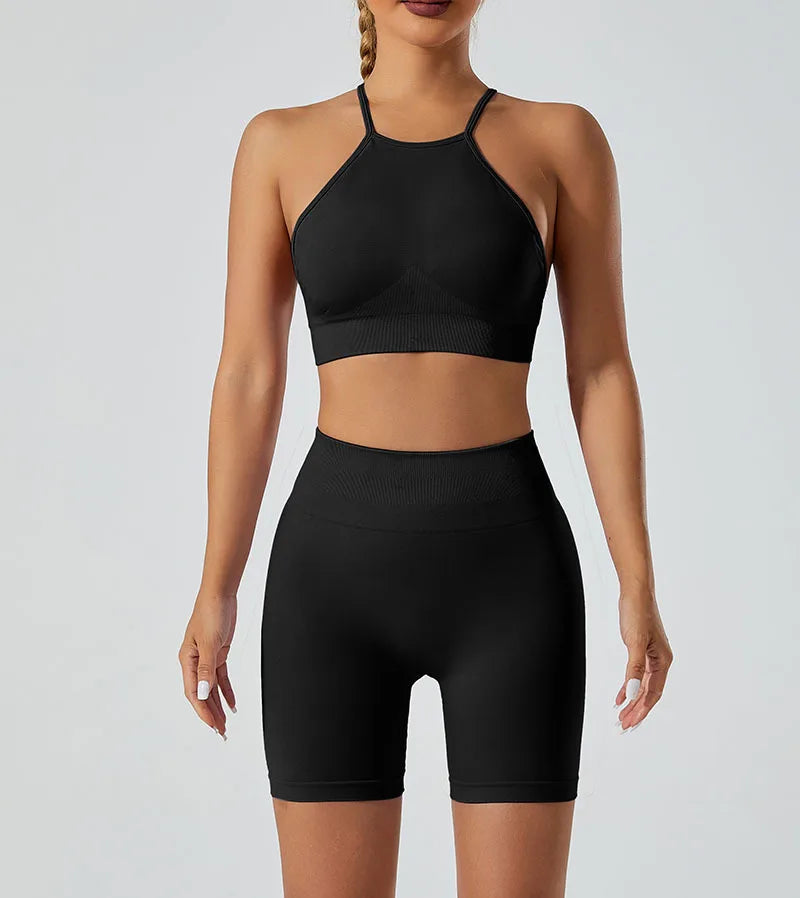 Women’s Shockproof Fitness Sports Bra – Push-Up Crop Top for Gym, Yoga & Workout