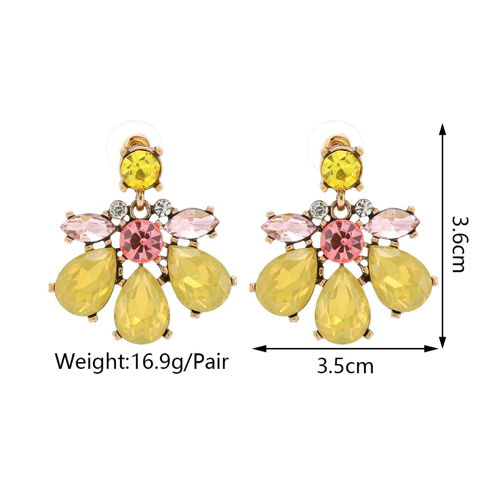 Luxury Crystal Geometric Dangle Earrings – Fashion Wedding & Party Jewelry for Women