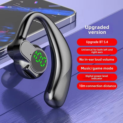 Wireless Bluetooth 5.4 Ear Hook Headphones - HD Call Noise Cancelling Headset with Microphone for Driving