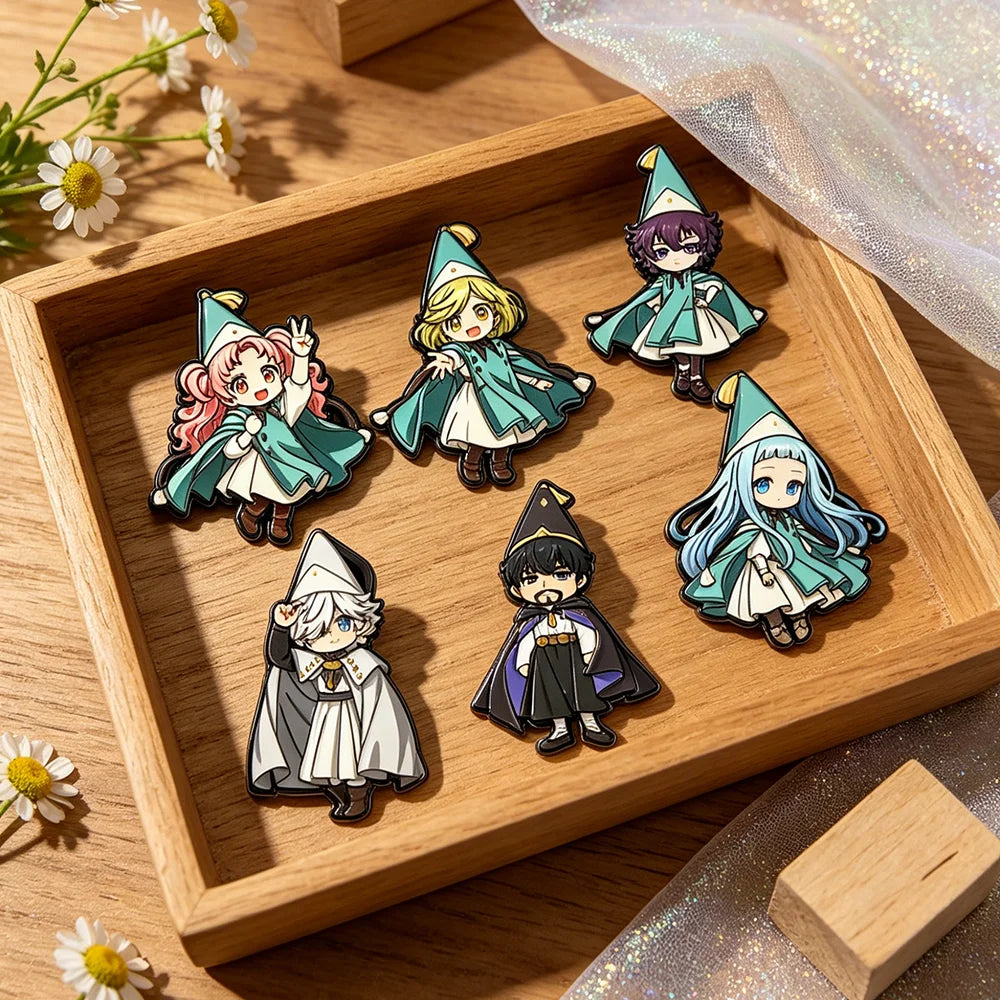6PCS Witch Hat Atelier Enamel Pins - Coco, Agott, Olruggio and Richeh Anime Chibi Brooch Set