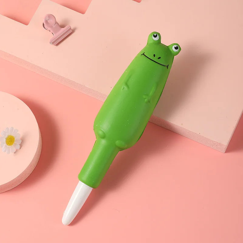 Kawaii Squishy Gel Pens – Cute Animal and Fruit-Shaped Stress Relief Pens for School and Office Supplies