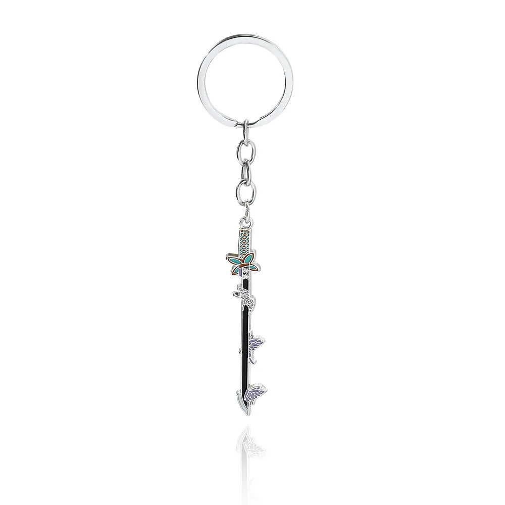 Anime Demon Slayer Sword Keychain – Mini Japanese Katana Enamel Pendant Souvenir Key Ring Bag Charm Exquisite Gift Decor