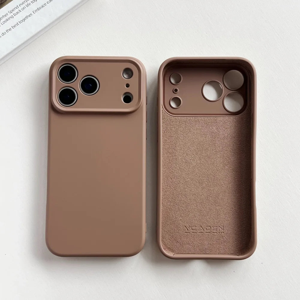 Liquid Silicone iPhone Case - Matte Soft Candy Color Cover for iPhone 11–18, 16e, Air, Plus & Pro Max Models