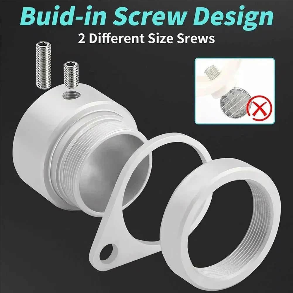 2-Piece Aluminum Flagpole Rings with Carabiners - 360° Rotating Anti-Wrap Mounting Clips for 0.75–1 Inch Flag Poles