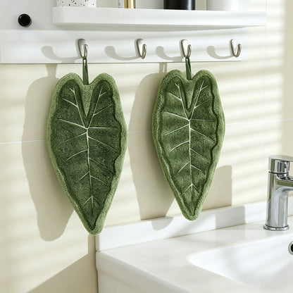 Banana Leaf Hanging Hand Towel - Decorative Kitchen & Bathroom Wipe Cloth