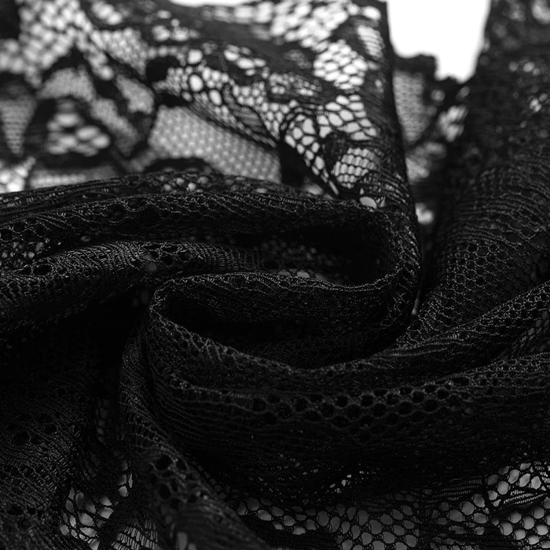 2025 Summer Women's Sexy Lace See-Through Pajamas Set – Black & Pink, Comfortable Breathable Suspender Shorts