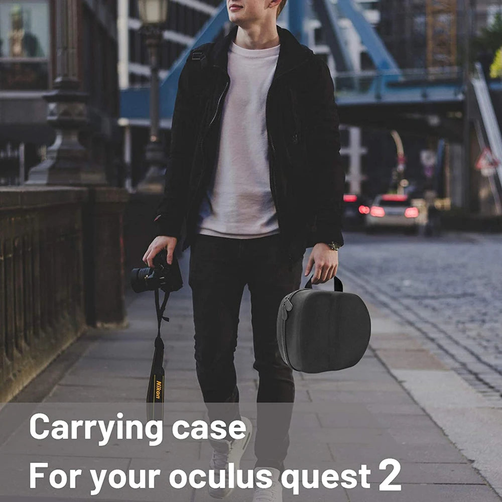 New Hard EVA Travel Storage Bag for Oculus Quest 2 VR Headset: Portable & Convenient Carrying Case for Controllers & Accessories
