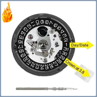 NH35 Premium Automatic Mechanical Movement NH35A 24 Jewels Self-Winding Watch Movement – High Accuracy Replacement with Date Wheel (3/3.8/6 Position)