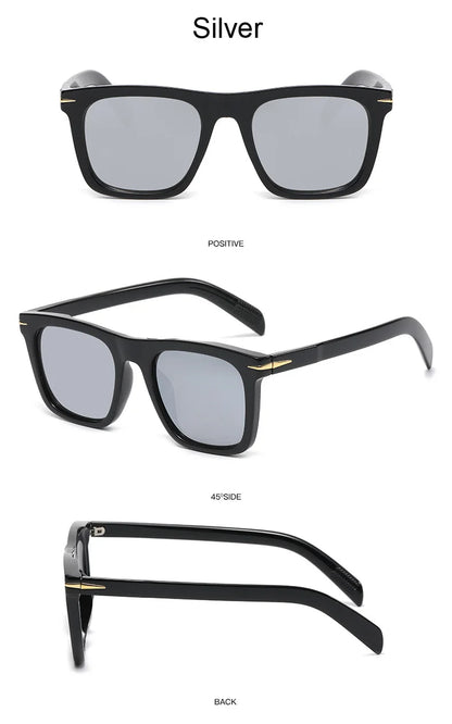 Vintage Square Sunglasses for Men – Classic Retro Gradient Designer Shades