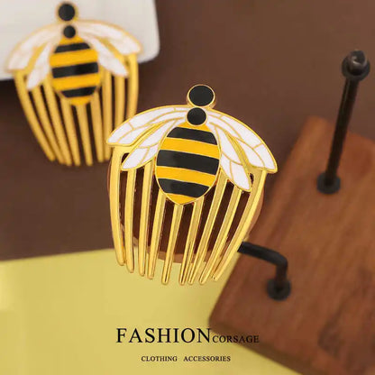 Miraculous Ladybug Queen Bee Hair Comb Clip - Cute Gold Kawaii Side Hair Accessory and Fan Gift