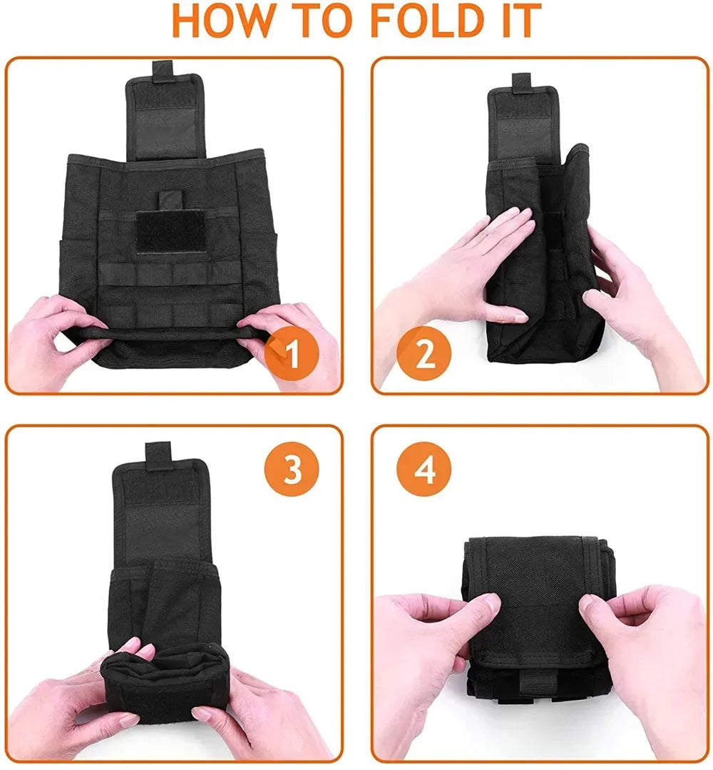 Foldable Molle Dump Pouch – Ammo Magazine Waist Pack, Hunting & EDC Utility Bag