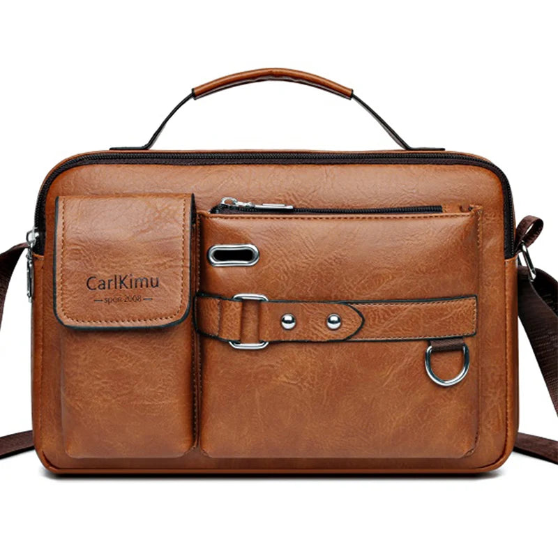 Men’s Retro Waterproof Messenger Bag – Large Capacity Laptop Briefcase for Office, Travel & School Use