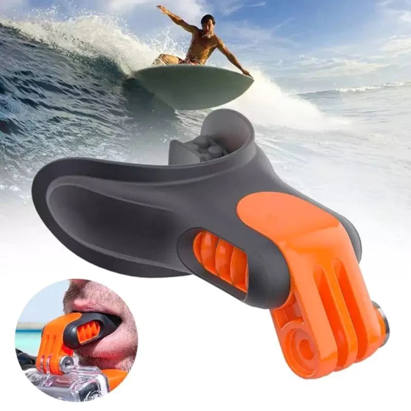 Mouth Mount Kit for Action Cameras — Dummy Bite with Screw for GoPro Hero 10, 9, 8, 7, 6, 5, 4, 3+, 3, 2, 1; Ideal for Surfing, Skating & Boating