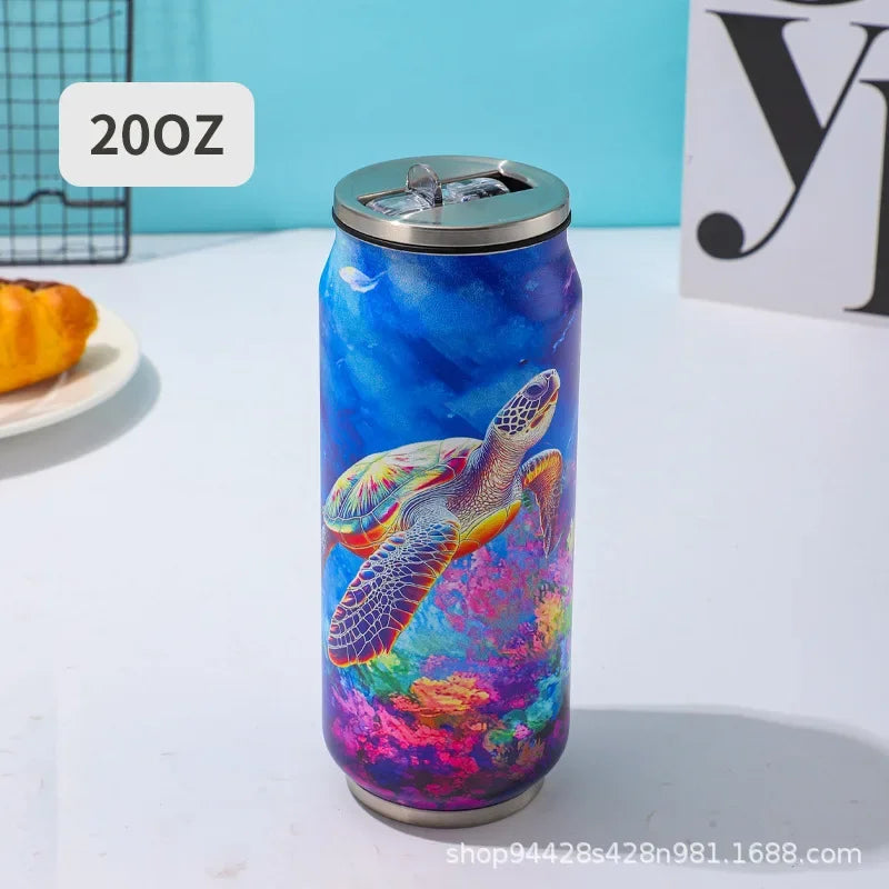 500ML Stainless Steel Insulated Cup - 304 Steel Tumbler with Straw for Cold Drinks & Kitchen Use
